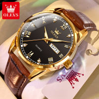 【ประกันศูนย์ 1 ป】100%ใหม่ OLEVS นาฬิกาผู้ชาย ของแท้ กันน้ำ สายหนัง คลาสสิก นาฬิกาลำลอง