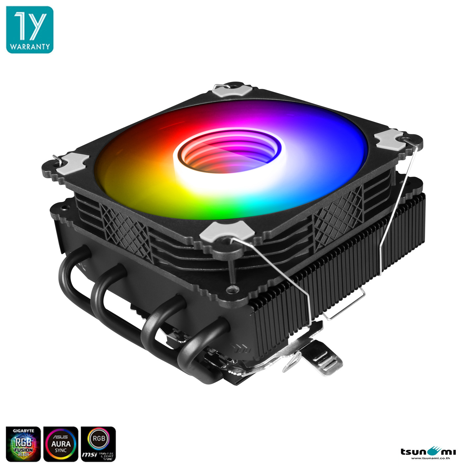 ซีพียูคูลเลอร์ Tsunami Protector THQ-2000 1264K P.W.M. (130W) Downblow design ARGB CPU Cooler รับประกันสินค้า 1 ปี ราคา 599 บาท*ส่งฟรี