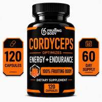 Cordyceps Mushroom Capsules 1000mg – 100% Fruiting Body Mushroom Powder แคปซูลเห็ดถั่งเช่า – ผงดอกเห็ด – ปราศจากจีเอ็มโอและกลูเตน – 60 หรือ 120 แคปซูล (ปริมาณสำหรับ 1–2 เดือน) – สำหรับใช้ประจำวัน