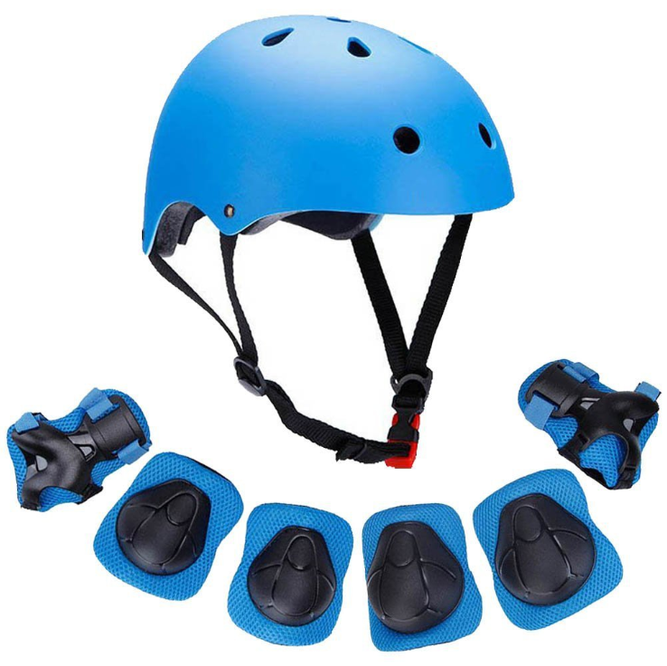 ชุดป้องกันเด็ก สนับเข่าเด็ก หมวกกันน็อคสเก็ตบอร์ด หมวกกันน็อคจักรยานเด็ก ฟรีไซส์เหมาะสำหรับอายุ5-15ปี