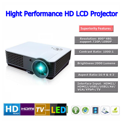 Nanotech Led Projector Hd 2000 Lumens All In One Rd 801 ( สีขาว ) ราคา 4,990 บาท*ส่งฟรี