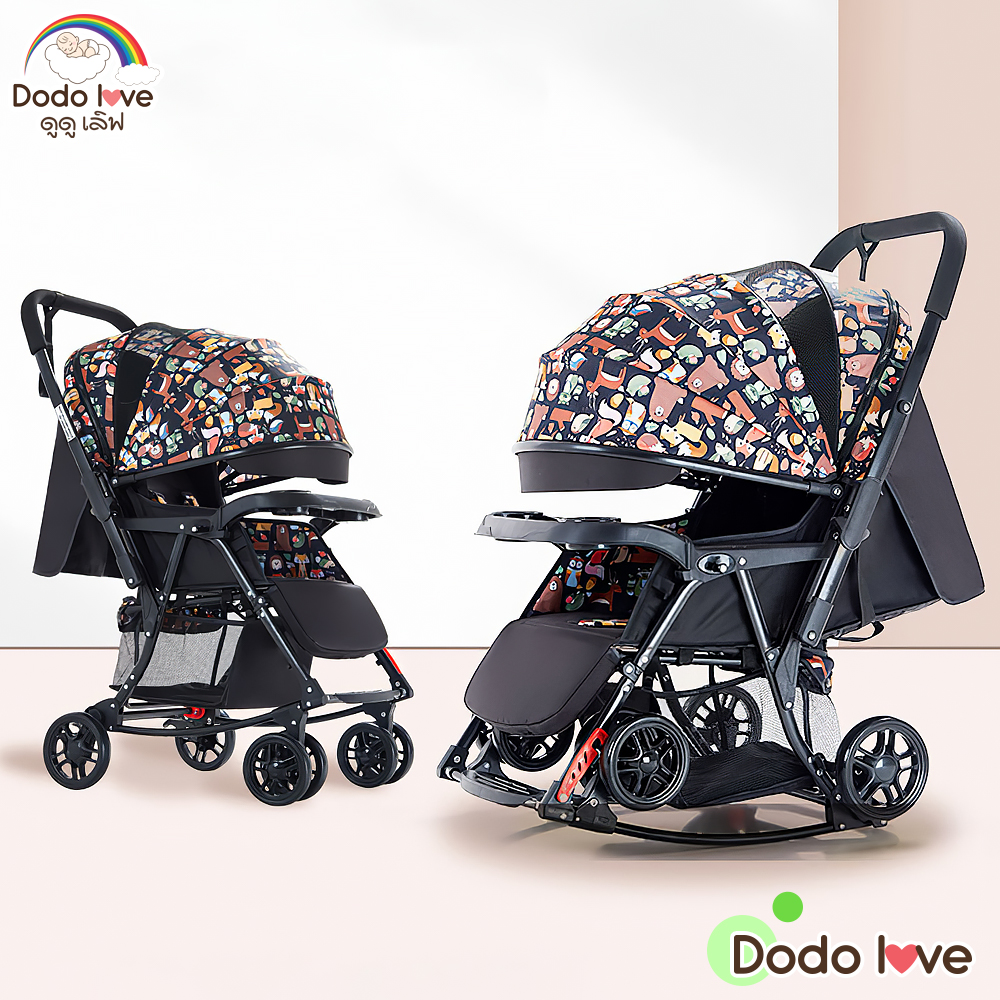 DODOLOVE รถเข็นเด็ก รุ่น Z7-5 มี 2 ฟังก์ชั่น เข็นได้ - ปรับโยกได้ เข็นได้ 2 ทิศ (เข็นหน้า-หลังได้) รถเข็น รถเข็นสำหรับเด็ก พับเก็บได้ ราคา 2,655 บาท*ส่งฟรี