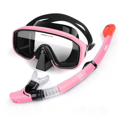 แว่นตาดำน้ำสน็อร์กเกิลสคูบาสระว่ายน้ำแว่นตาดำน้ำชุด Full dry snorkel snorkel glasses แว่นตาว่ายน้ำ + ท่อหายใจ (ชุดสูท) (2)