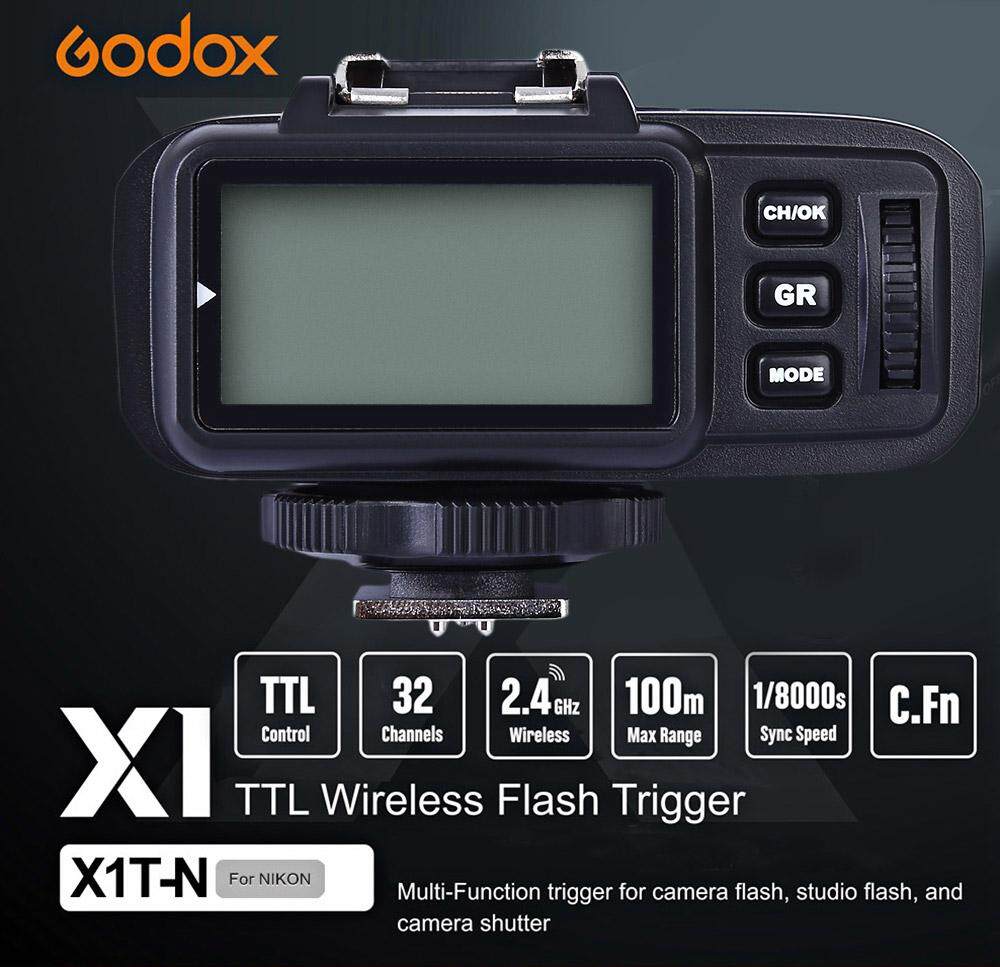 ตัวส่งสัญญาณ   Godox X1T X1T-N TTL 2.4 G Wireless 1 / 8000s HSS 32 Channels Camera Flash Trigger Transmitter for Nik0n D3300 D3200 D5100 D7200 D800 D3X D3 D2X D2H D1H D1X D700 D300 D200 D100(X1N-T)