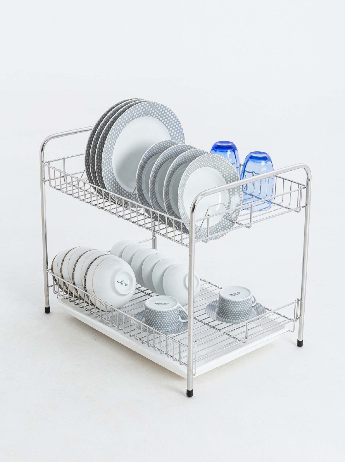 KOWAHOMEWARE KWH-S007 ชั้่นคว่ำจาน 2 ชั้นใหญ่สแตนเลส 304 มีถาดรองน้ำ ขนาด w 60 x 40 x h 50 cm. Stainless Steel SUS 304 100 % (ในเซ็ทนี้ไม่รวมตะแกรงใส่ช้อนสเตนเลส) รับประกัะนคุณภาพเกรด304 แท้ ราคา 2,284 บาท*ส่งฟรี