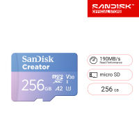 SanDisk Creator Extreme Micro SD Card SDSQXAA 256GB C10UHS-IU3V30A2 R/W Speed 190/130MB/s (SDSQXAA-256G-GN6MS)