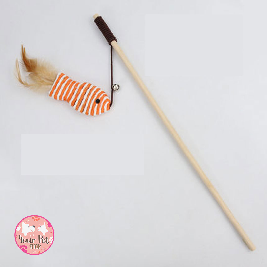 Teaser Wand ไม้ล่อแมว ไม้ตกแมว ของเล่นแมว ราคาประหยัด By Your Pet Shop