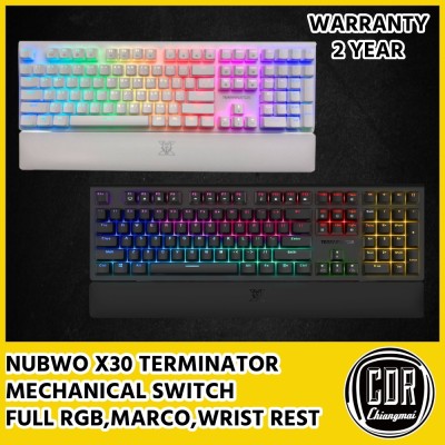 Nubwo X30 Terminator Gaming Keyboard RGB Black/White คีย์บอร์ดเกมมิ่ง ดำ/ขาว (รับประกัน 2 ปี)
