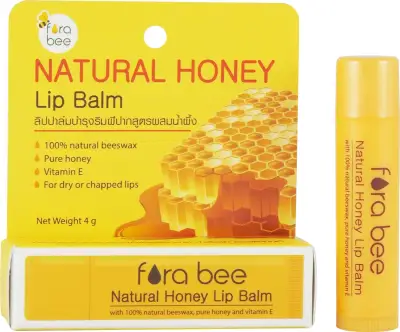 ลิปบาล์มผสมน้ำผึ้ง(Natural Honey Lip Balm) ยี่ห้อFora Bee