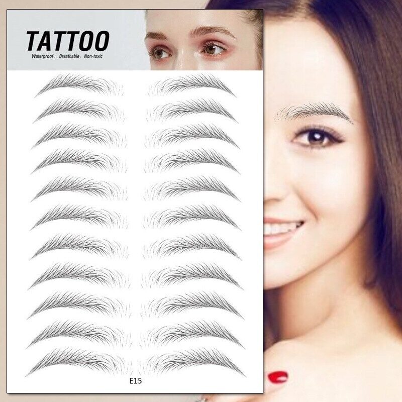 สติกเกอร์คิ้วปลอม สติกเกอร์คิ้ว คิ้วปลอม 4d  Eyebrow Tattoo Sticker กันน้ำและทนทาน