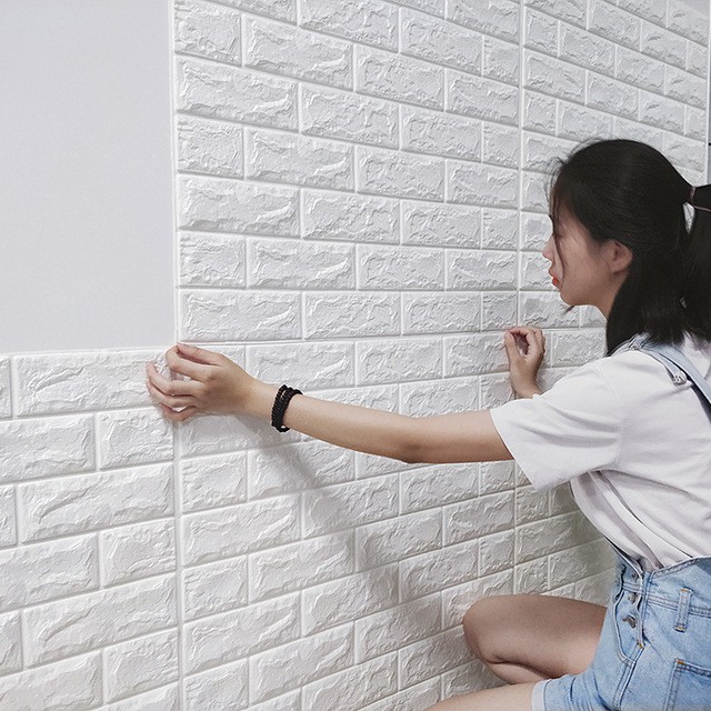 3d wallpaper วอลเปเปอร์ผนัง3d วอลเปเปอร์สวยๆ โฟมXPE วอลเปเปอร์ติดผนัง มีกาวในตัว ติดผนัง ลายอิฐ กันเสียง กันน้ำ กันกระแทก วอลเปอรติดผนัง