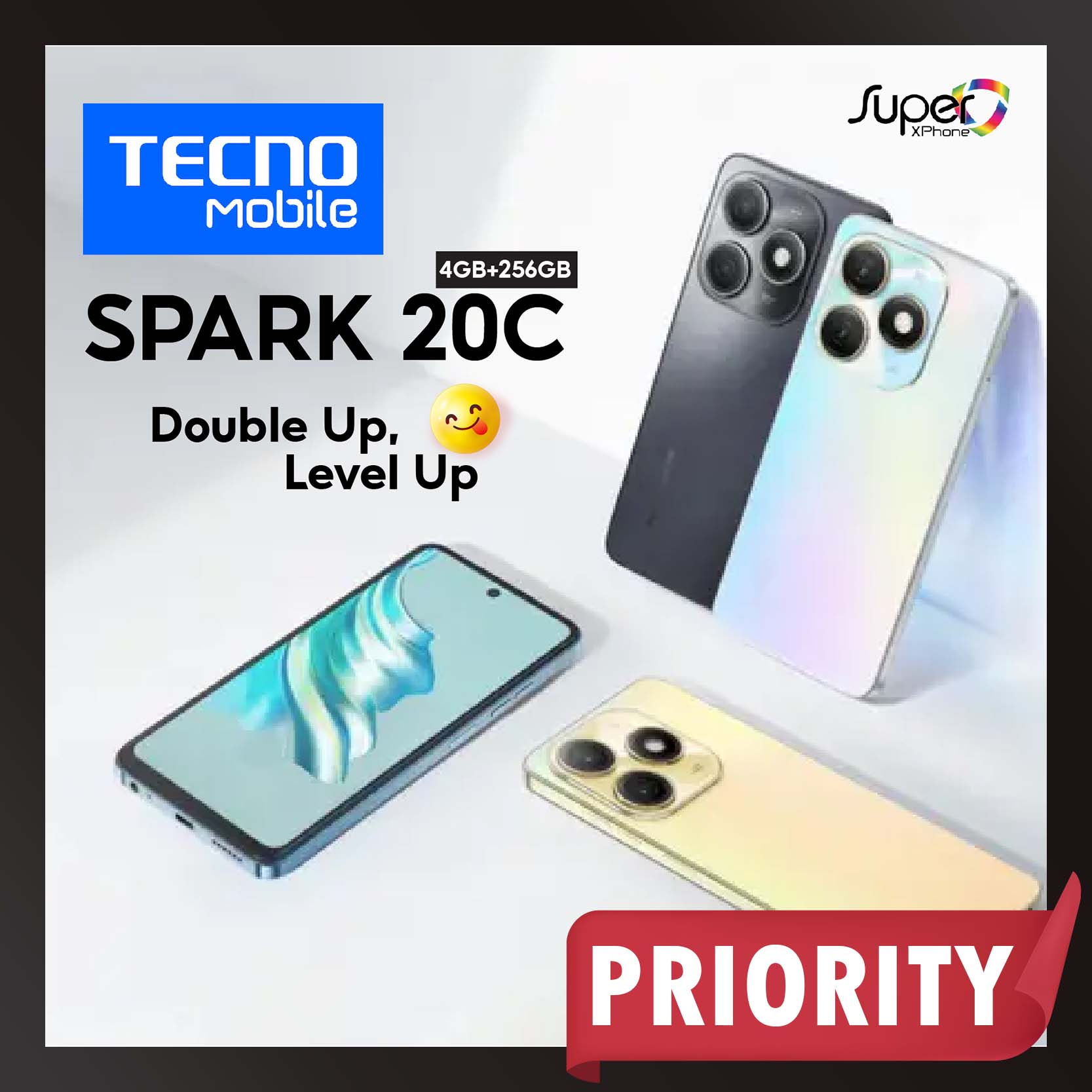 TECNO Spark 20C(4+256GB) 50MPกล้อง จอ 6.6’’(By Lazada Supertphone) ราคา 3,668 บาท*ส่งฟรี