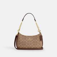Coach CV933 Teri Shoulder Bag In Signature Canvas (IMXHE) กระเป๋าสะพายผู้หญิง สี Im/Tan/Brown