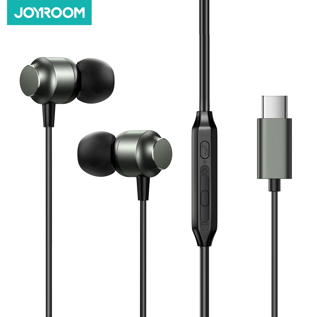 Joyroom หูฟังเอียร์บัด รุ่น jR-EC06 หูฟังแบบมีสาย รองรับโทรศัพท์ ช่องเสียบ Type-C ทุกยี่ห้อ ใช้ไมค์ได้ ราคา 178 บาท*ส่งฟรี