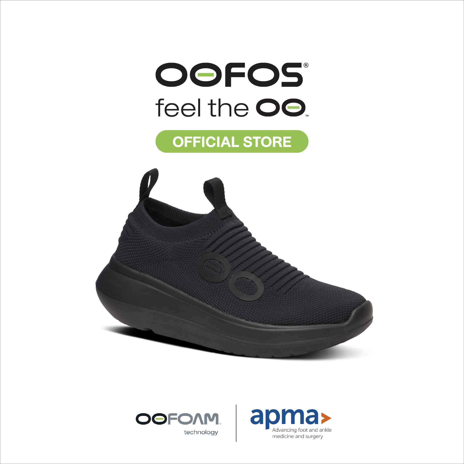 OOFOS Womens Oomy Zen Black - รองเท้าเพื่อการฟื้นฟู ราคา 6,290 บาท*ส่งฟรี