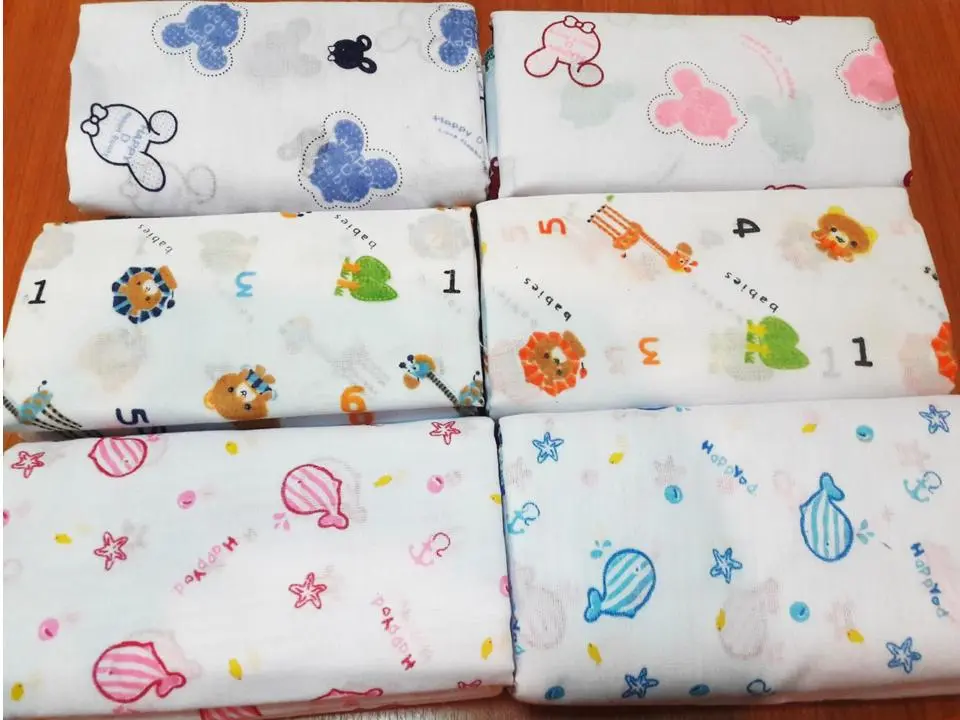 Happy D ผ้าอ้อมเด็กแรกเกิด ผ้าอ้อมผ้าสาลู 24x24 นิ้ว ผ้าอ้อมแบบซักได้ ผ้าอ้อมแรกเกิด ผ้าอ้อมเด็ก ผ้าอ้อมสาลู แพ็คละ 6 ผืน (คละลาย)