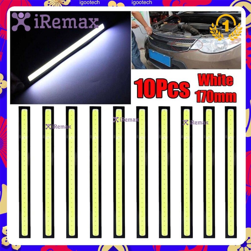 iRemax 10 ชิ้นบาร์ไฟกันน้ำ LED อัตโนมัติขับรถทำงานกลางวันโคมไฟตัดหมอกกันกระแทกกันฝุ่น