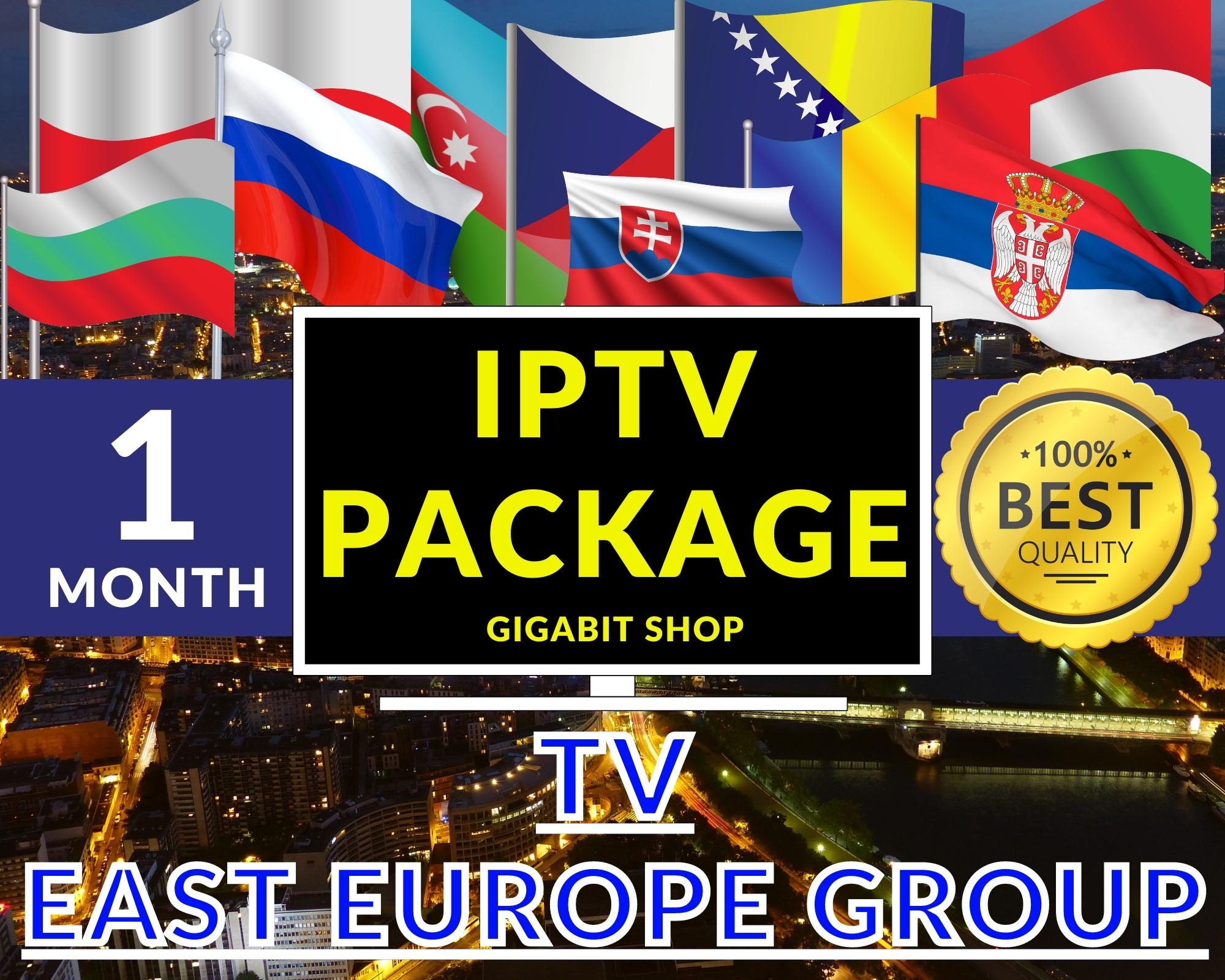 Package #1 Month IPTV East Europe Group. รับชมทีวีออนไลน์ ได้ง่ายๆผ่านApp เพียงแค่ใช้ อินเตอร์ เน็ต ก็สามารถรับชมได้ทุกที่ ทุกเวลา ความคมชัดระดับ 4K ราคา  500 บาท*ส่งฟรี