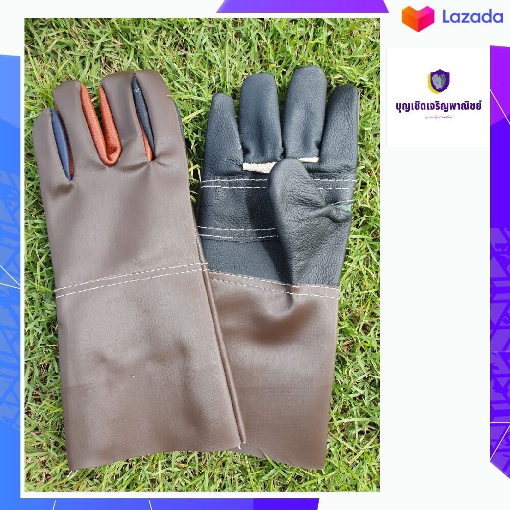ถุงมือหนังยาว รุ่นความยาว 12 นิ้ว (แพ็ค 1 คู่ คละสี) A01201 ถุงมือหนัง งานเชื่อม ถุงมือหนัง เชื่อม ถุงมือเอนกประสงค์ ป้องกันการบาด