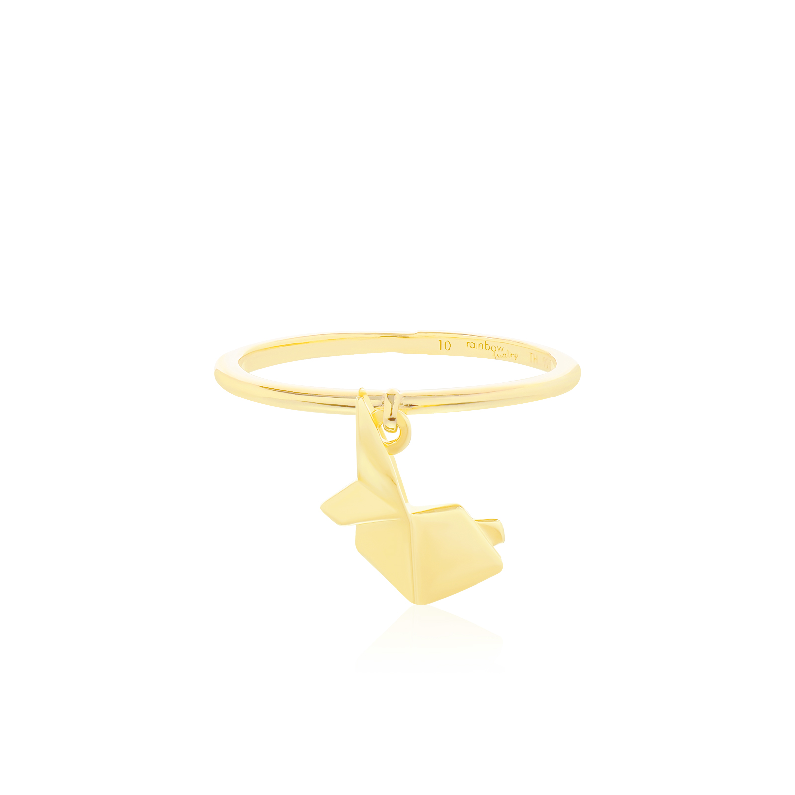 ORIGAMI LUCKY RING แหวนห้อยจี้ลายกระดาษพับ สัญลักษณ์แห่งความโชคดี และ ความสุข 13 ลาย สีทอง 18K Gold