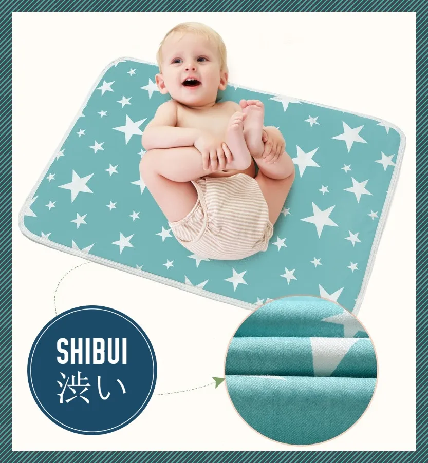 SHIBUITH - ผ้ารองฉี่ ขนาด 80*110 cm แผ่นรองกันเปื้อน รองฉี่ กันน้ำ ผ้ารองเปลี่ยนผ้าอ้อม ผ้าปูรองนอน ผ้ารองกันเปื้อน