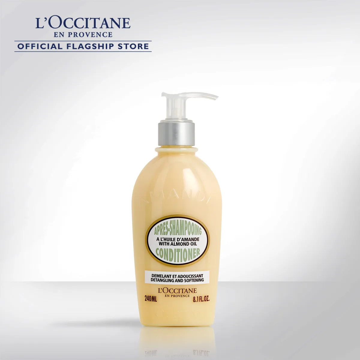 L'Occitane Almond Conditioner 240ml ล็อกซิทาน ครีมนวดผม สูตรสำหรับผมธรรมดา กลิ่น อัลมอนด์  240 มล. (อัลมอนด์, ทำความสะอาดผม, ผมเงาสลวย, บำรุงผม)