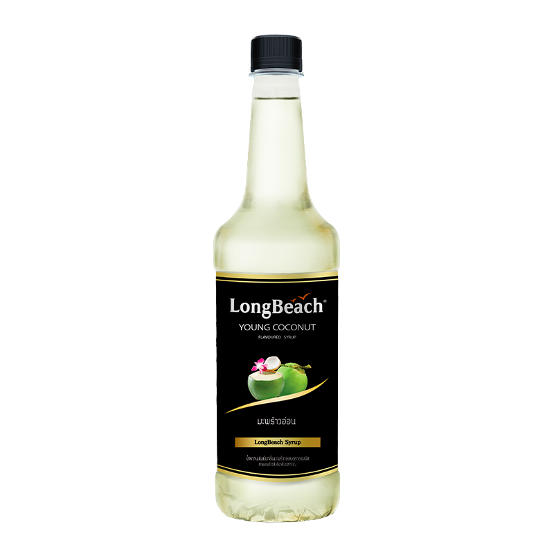 ลองบีชไซรัปมะพร้าวน้ำหอม ขนาด 740 มล.  LongBeach Young Coconut Syrup Size 740 ml