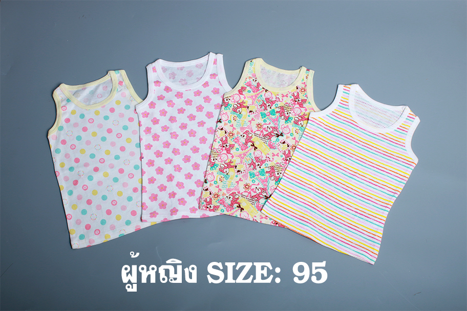 Babyonline(Y263)D5เสื้อกล้ามผ้าฝ้ายลายการ์ตูน