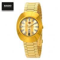 Velashop นาฬิกาข้อมือสุภาพบุรุษ Rado Diastar Automatic พลอยคู่ 22 เม็ด สายทอง รุ่น R12413803 (หน้าปัดทอง)