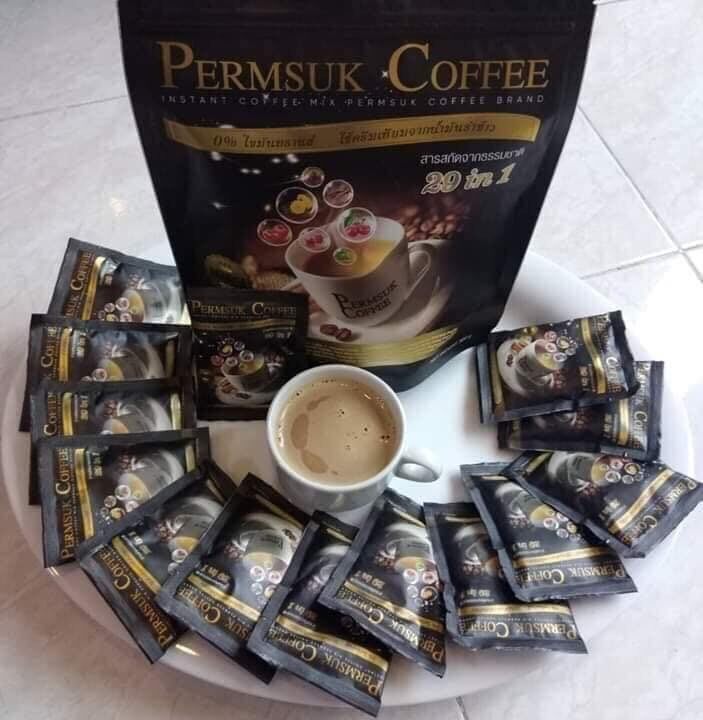 กาแฟเพิ่มสุข Permsuk Coffee 1 ห่อ 15 ซอง
