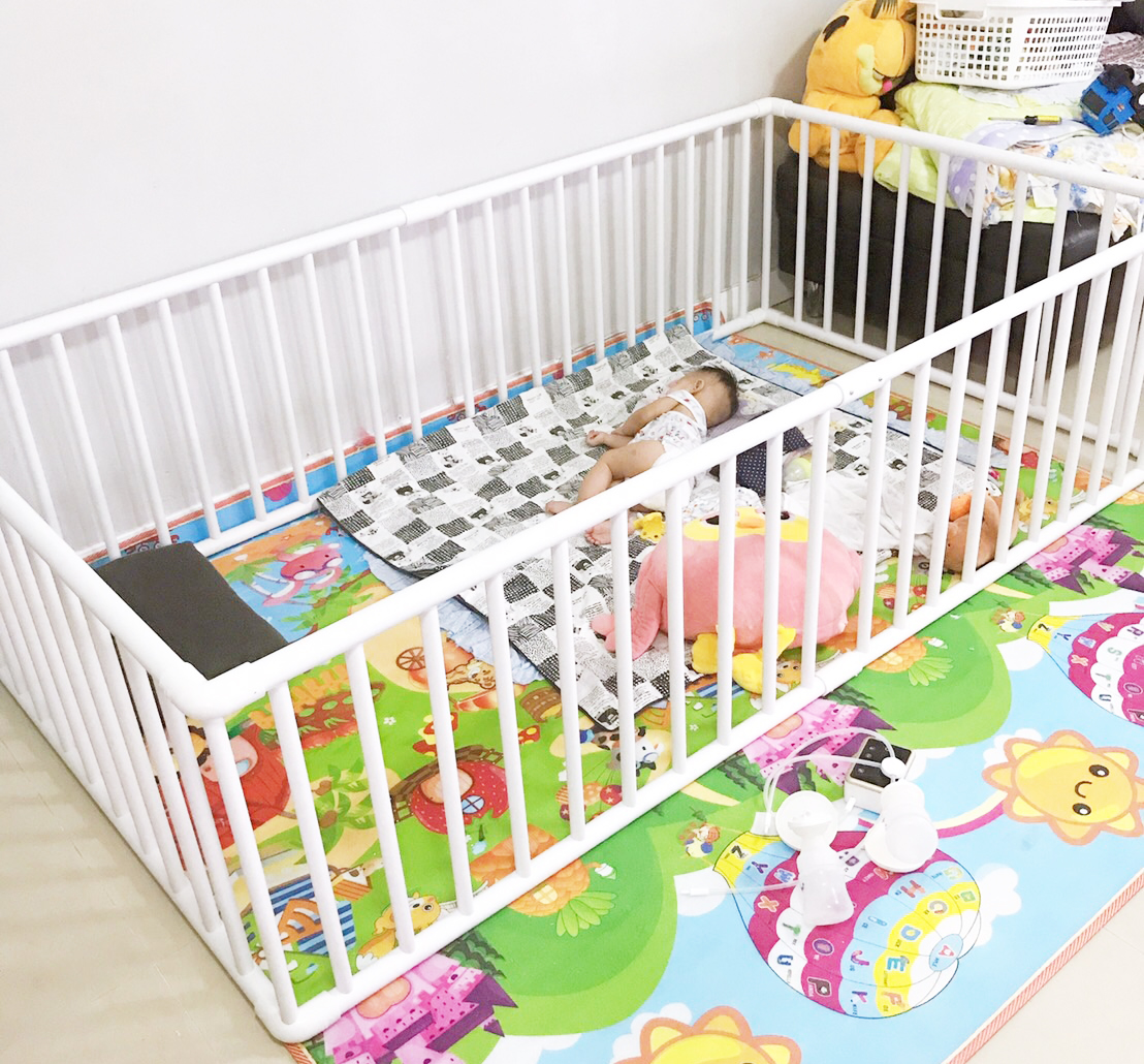 6ฟุต คอกกั้นเด็กครอบที่ฟูก/ที่นอน ได้ครบ4ด้าน [ เลือกขนาด / แบบ - สูง ก่อนสั่งซื้อ ]