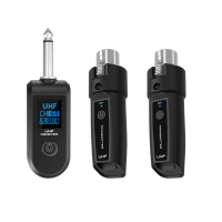 BOMGE-WTU03 Wireless Microphone System 6.5mm Male Dual UHF Transmitter and Receiver Microphone for Podcast Church
