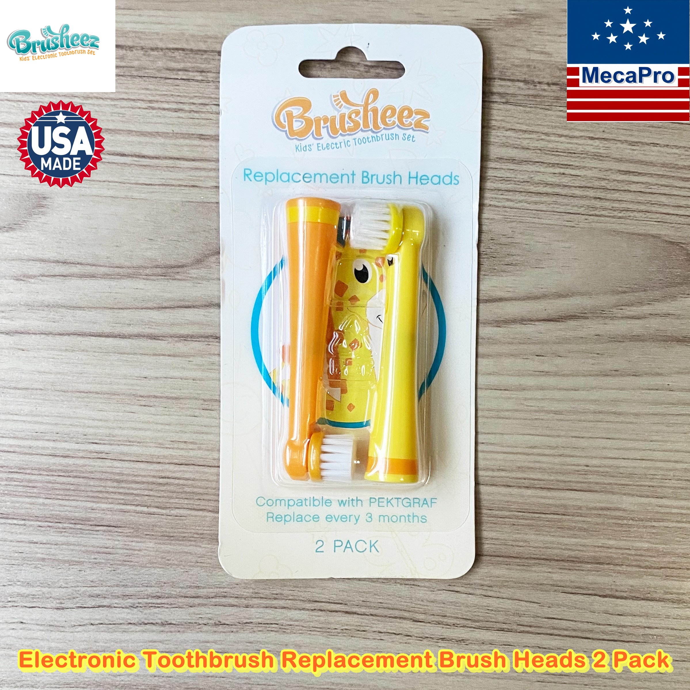 Brusheez Electronic Toothbrush Replacement Brush Heads 2 Pack หัวแปรงสีฟันไฟฟ้า 2 ชิ้น สำหรับเด็ก 3+