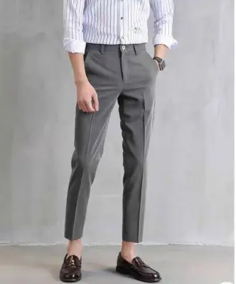 BGBG - Fashion Casual Slacks Cropped Pants X201 กางเกงสแล็คชาย 5ส่วน สไตย์เกาหลี กางเกงขายาวชาย (2)