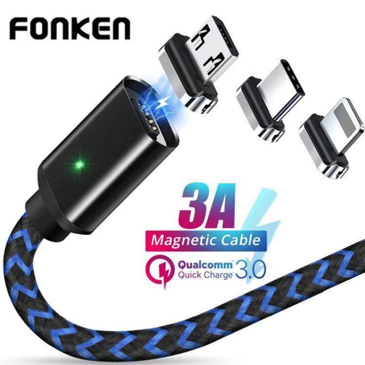 FONKEN Micro USB แม่เหล็กสาย โทรศัพท์ ( มีแยกสาย / หัวแม่เหล็ก / สายพร้อมหัว )สายส่งโทรศัพท์มือถือแม่เหล็กที่ชาร์จเร็ว USB โทรศัพท์มือถือสายชาร์จเร็ว SJX