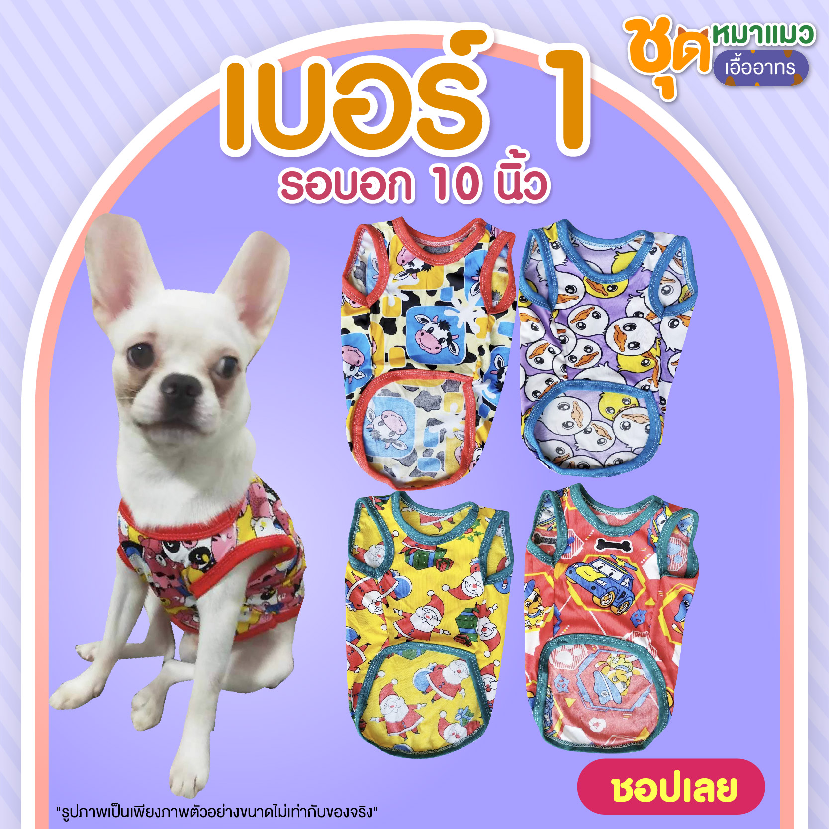 เบอร์ 1 ชุดหมาชุดแมว รอบอก 10 นิ้ว