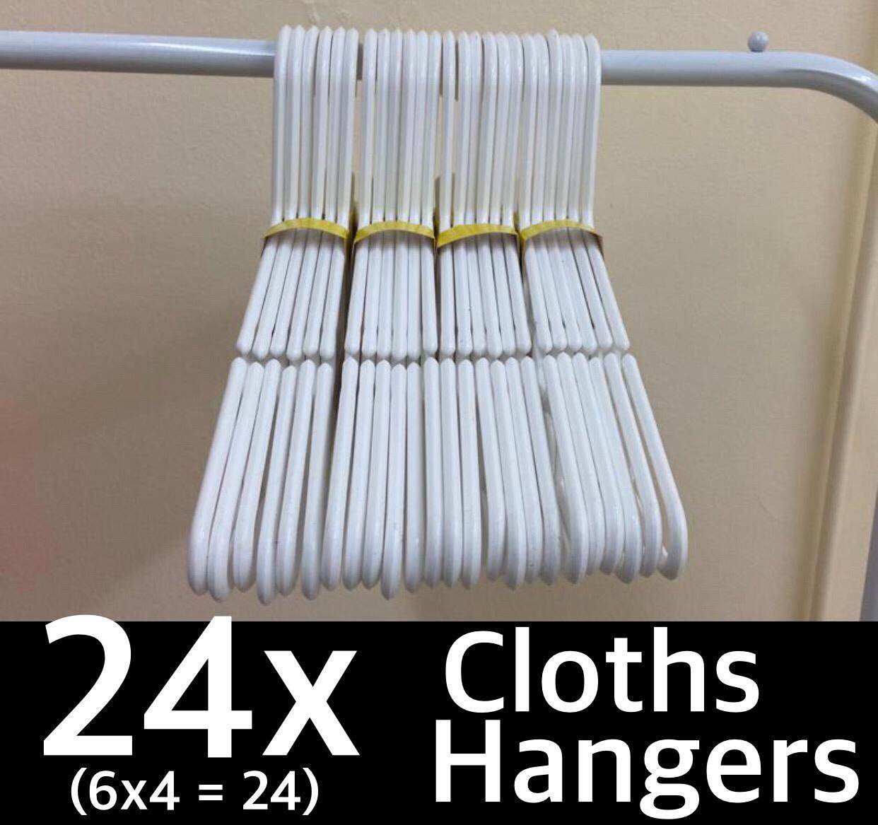 24x Cloths Hangers (6x4 = 24 pcs) - Size 41cmx19cm - Adult Hangers