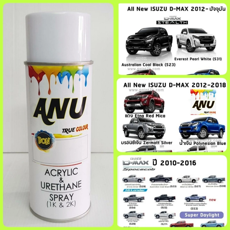 ภาพหน้าปกสินค้าสีสเปรย์ BON Spray ANU ISUZU สีสเปรย์พ่นรถยนต์ สีพ่นรถยนต์ เกรด 2K (กี่งเงา) - D-MAX, MU-X