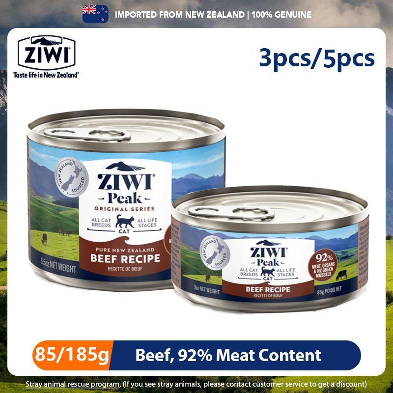 ZIWI Peak 85g/185g Natural and High Protein Canned Wet Cat Food Beef Recipe Cat Food ราคา 553 บาท*ส่งฟรี