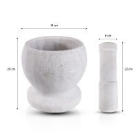 Alechaung ครกหิน ครกหินอ่างศิลา marble mortar ครกส้มตำ ครก พร้อมสาก ตำพริกแกงได้ สีดำ สีเทา สีขาว ครกแตกสามารถเคลมได้
