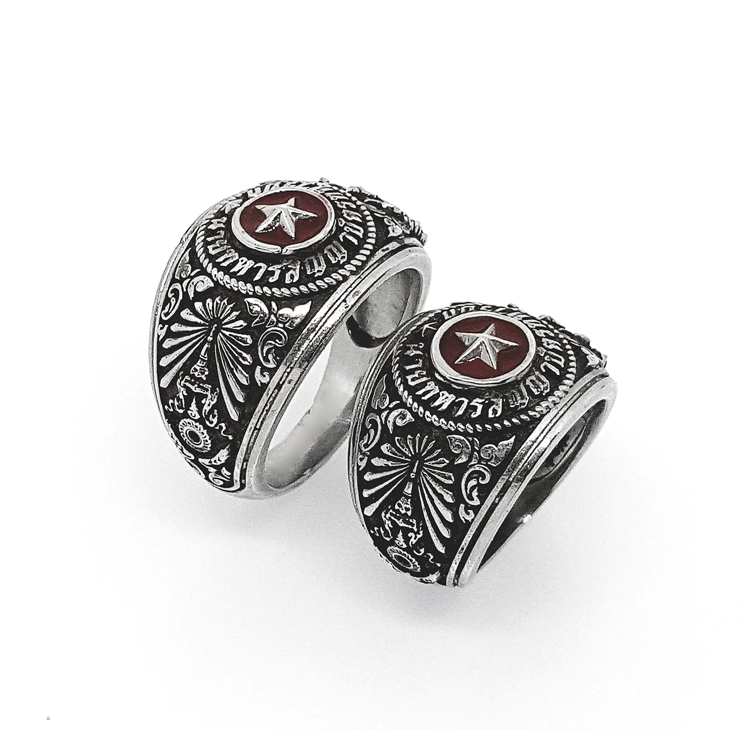 hippie silver แหวนผู้ชาย แหวนเงินแท้ แหวนตำรวจ  แหวนทหารสัญญาบัตร ทหารบก
