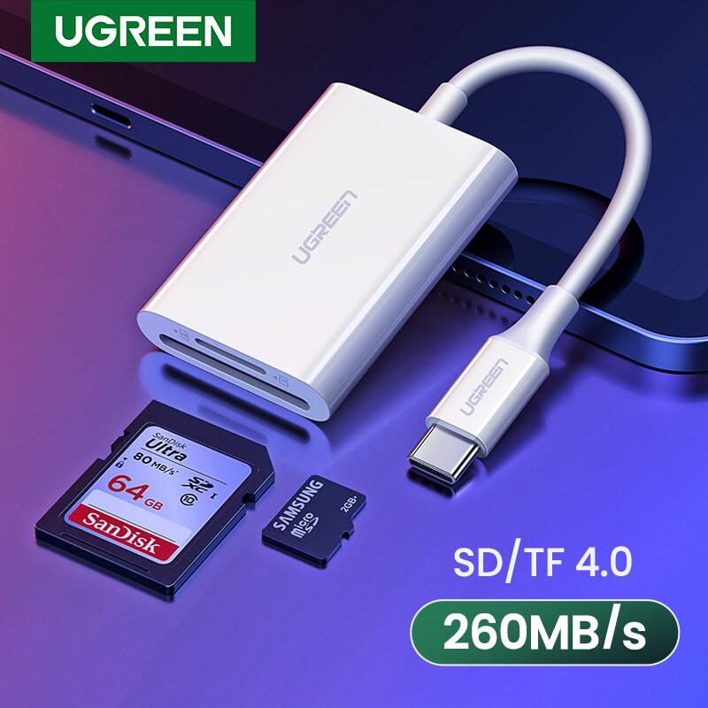 [UGREEN] Card Reader การ์ดรีดเดอร์ 2in1 เครื่องอ่านการ์ดTypeC USB3.0 รองรับ SD TF OTG สำหรับคอมพิวเตอร์โน๊ตบุ๊คPC ใช้งานได้ทั้งคอมพิวเตอร์ โน้ตบุ๊ค มือถือ Huawei Samsung Xiaomi การ์ด SD SDHC SDXC RS-MMC. MMC / Micro SD (TF) Micro SDHC Micro SDXC