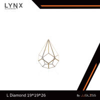 LYNX - L Diamond 19x19x26 - เชิงเทียน แจกันกระจก ทรงเพชรเรขาคณิต พร้อมหูแขวน แต่งบ้านสไตล์โมเดิร์น-ไม่สามารถใส่น้ำได้