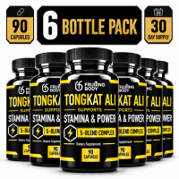 Tongkat Ali | 5-Blend Complex w/ Maca Root Tribulus Terrestris Ginger & Black Pepper ตงกัตอาลี 6000 มก. รากมาคา 4000 มก. ทริบูลัส เทอเรสทริส 3000 มก. ขิง 1860 มก. และพริกไทยดำ 150 มก. — สกัดมาตรฐานด้วย Eurycomanone 1%