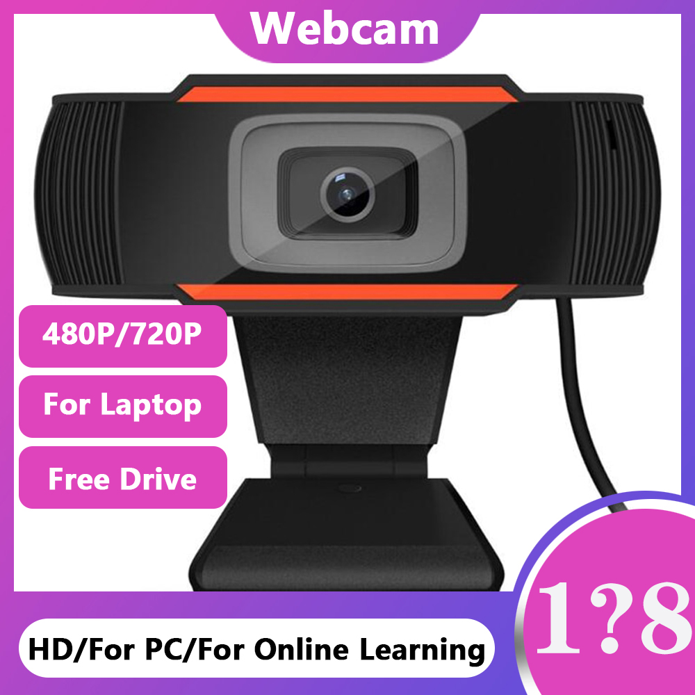 (สต็อกประเทศไทย) (การจัดส่งที่รวดเร็ว) A870 HD Webcam 480P กล้อง USB หมุนได้บันทึกวิดีโอเว็บแคมพร้อมไมโครโฟนสำหรับพีซีคอมพิวเตอร์สำหรับการ