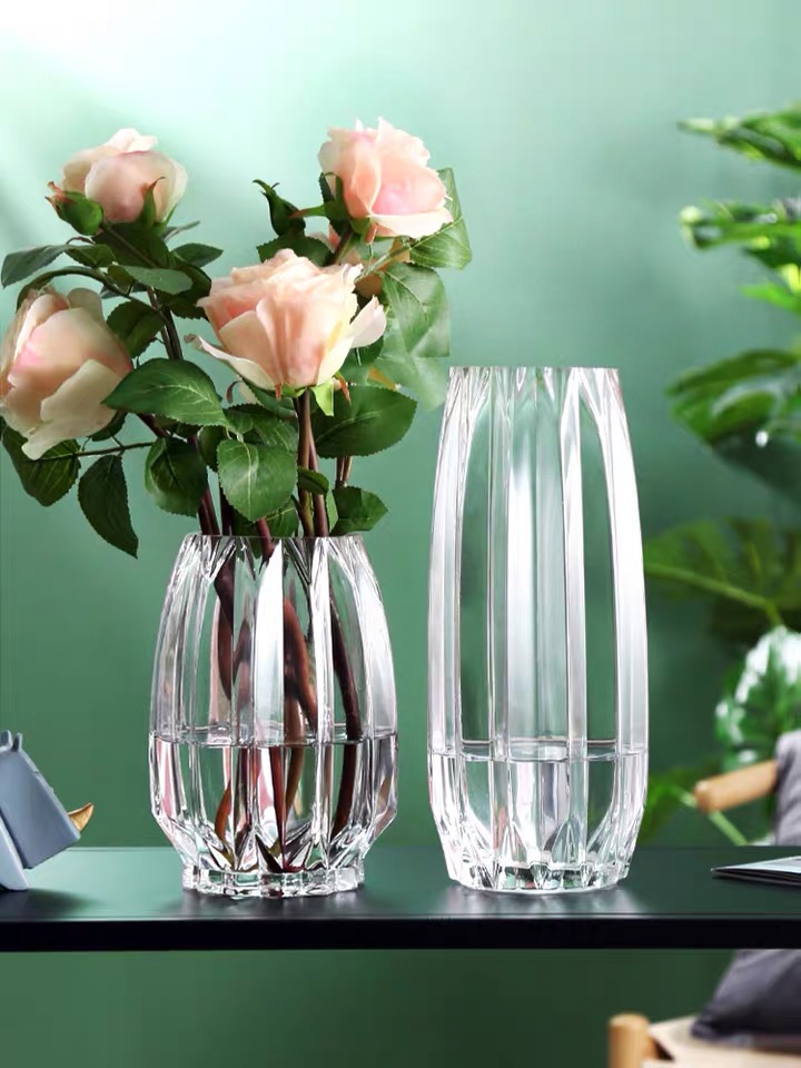 พร้อมส่ง［Becky home shop］แจกันดอกไม้ Premium Vaseแก้วโปร่งใสแจกันยุโรปห้องนั่งเล่นที่เรียบง่ายตกแต่งในสไตล์การจัดดอกไม้