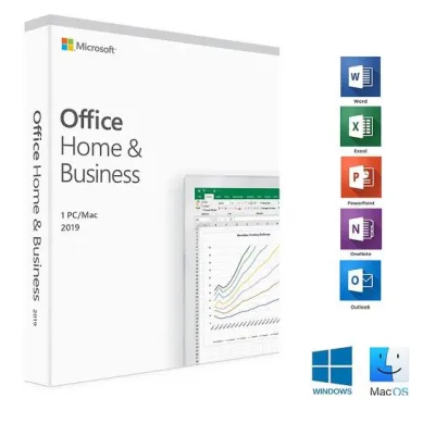 Office 2019 Home and business Retail FPP กล่องเต็ม PC&MAC