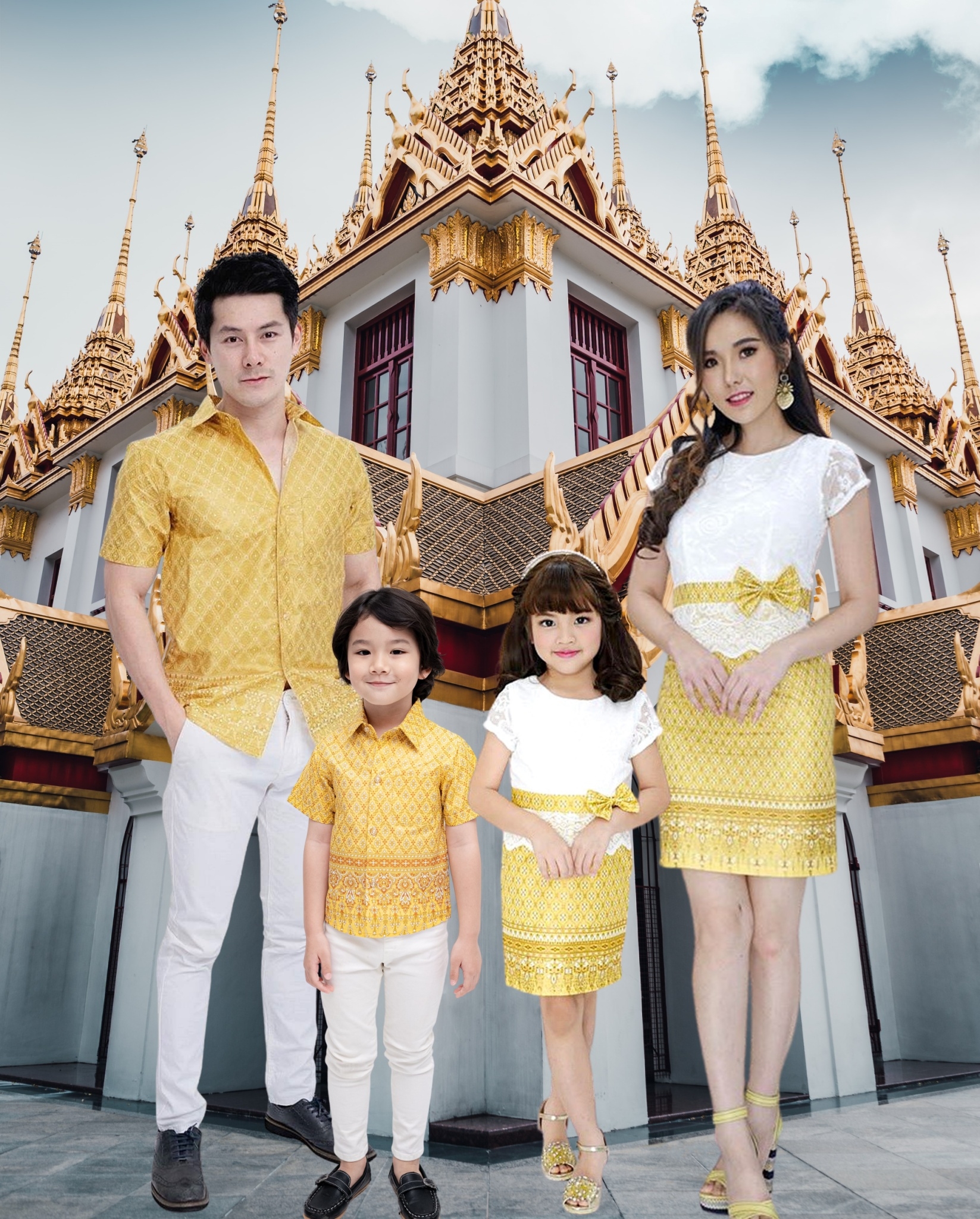 ชุดครอบครัว ชุดไทยประยุกต์ Tham-boon ชุดเดรส แม่ลูก ชุดเดรสสตรี ชุดเดรสเด็กผู้หญิง เดรสชุดไทย แขนตุ๊กตา ชุดแม่ลูก ชุดไทยแม่ลูก ราคา 450 บาท*ส่งฟรี