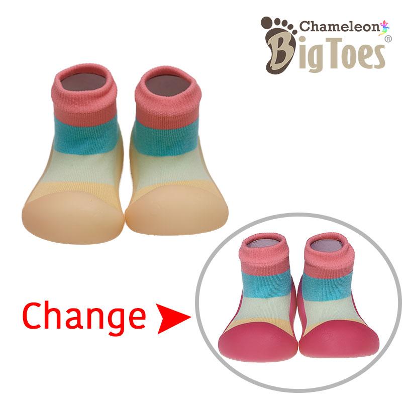 รองเท้าเด็ก รองเท้าเด็กชาย รองเท้าเด็กผู้หญิง Bigtoes - Chameleon ลาย Rainbow รองเท้าเปลี่ยนสีได้ เมื่อโดนแสงแดด (UV)