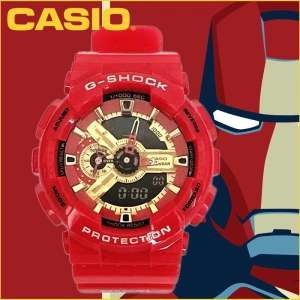 สินค้า นาฬิกา casio g shock นาฬิกาข้อมือผู้ชาย สายเรซิน รุ่น GA-110IRONMAN-4PR x IRONMAN LIMITED EDITION - สีแดง(กล่องยับ)